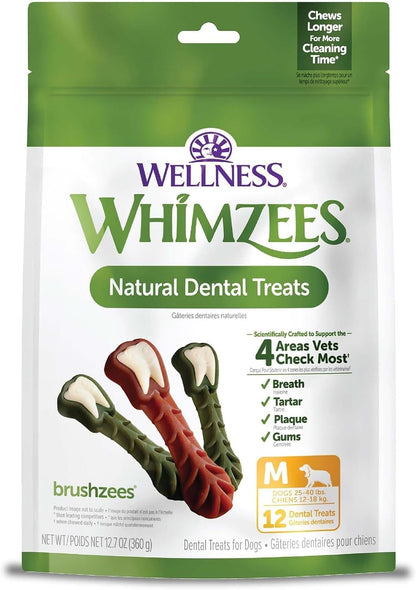 Whimzees Brushzees dental dog chews small 24 count