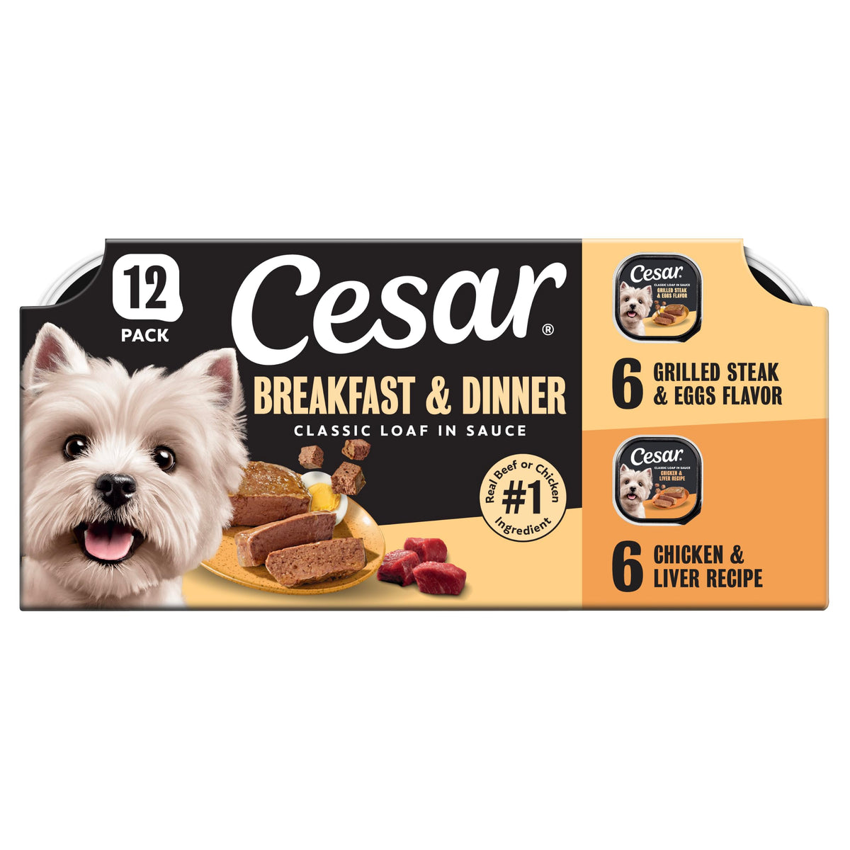 Cesar Meaty Selects Classic Loaf in Sauce Wet Dog Food, 36 Trays