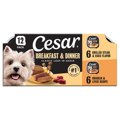 Cesar Meaty Selects Classic Loaf in Sauce Wet Dog Food, 36 Trays