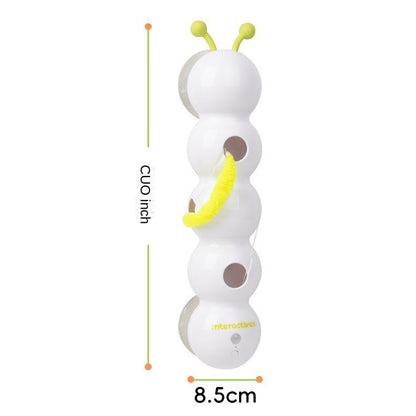 Interactive Smart Caterpillar Cat Toy with Suction Cup & Feather Tail