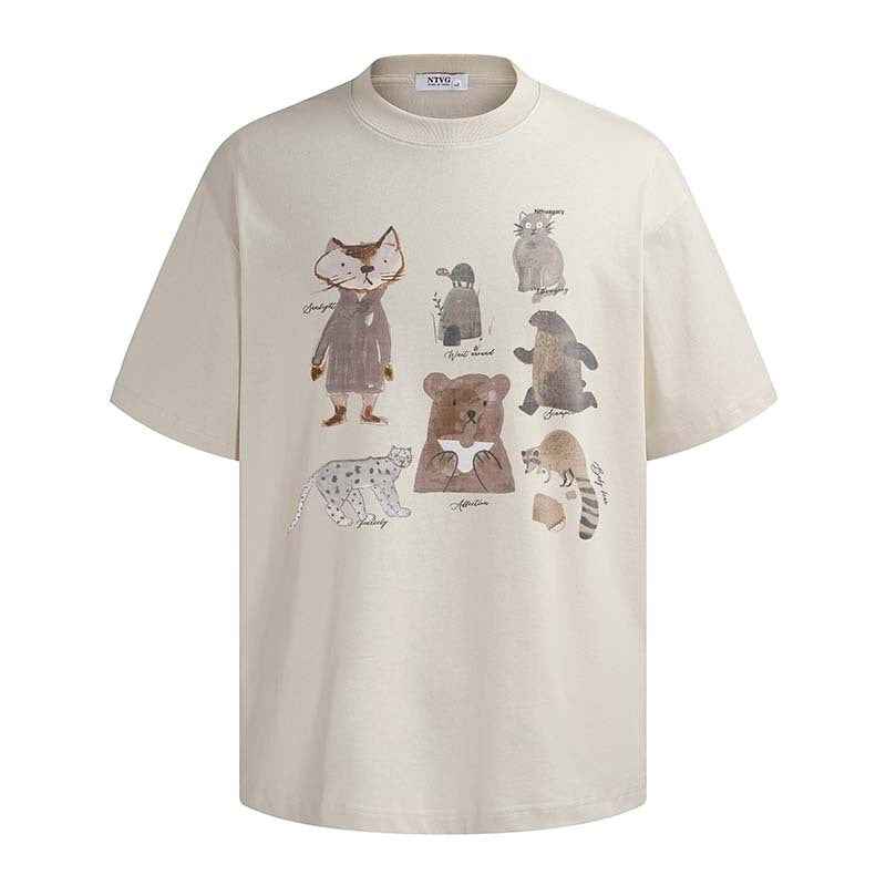 Animal print short sleeved t-shirt
