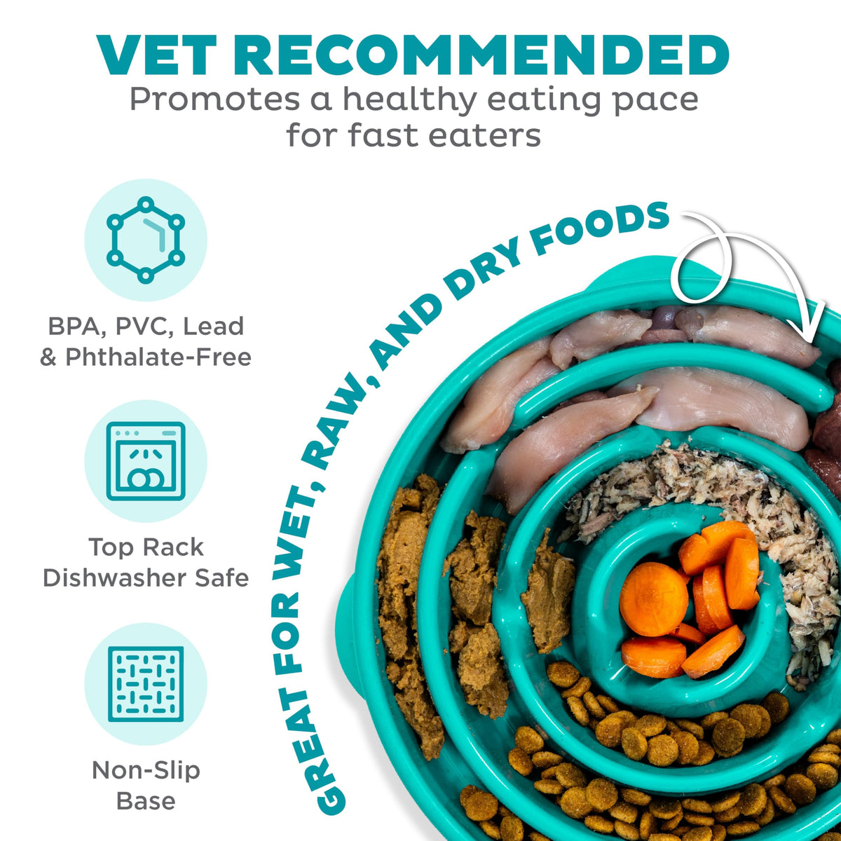 Outward Hound Fun Feeder Slo Bowl – Slow Feeder Dog Bowl, Blue (8.8 in)