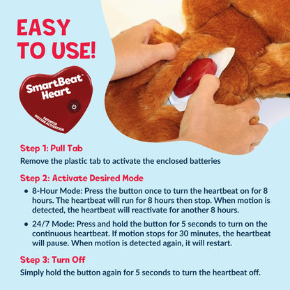 Snuggle Puppy Heartbeat Toy – Calming Comfort Plush for Medium Dogs, Cream