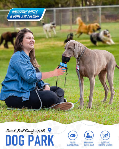 lesotc leak-proof dog water dispenser for hiking