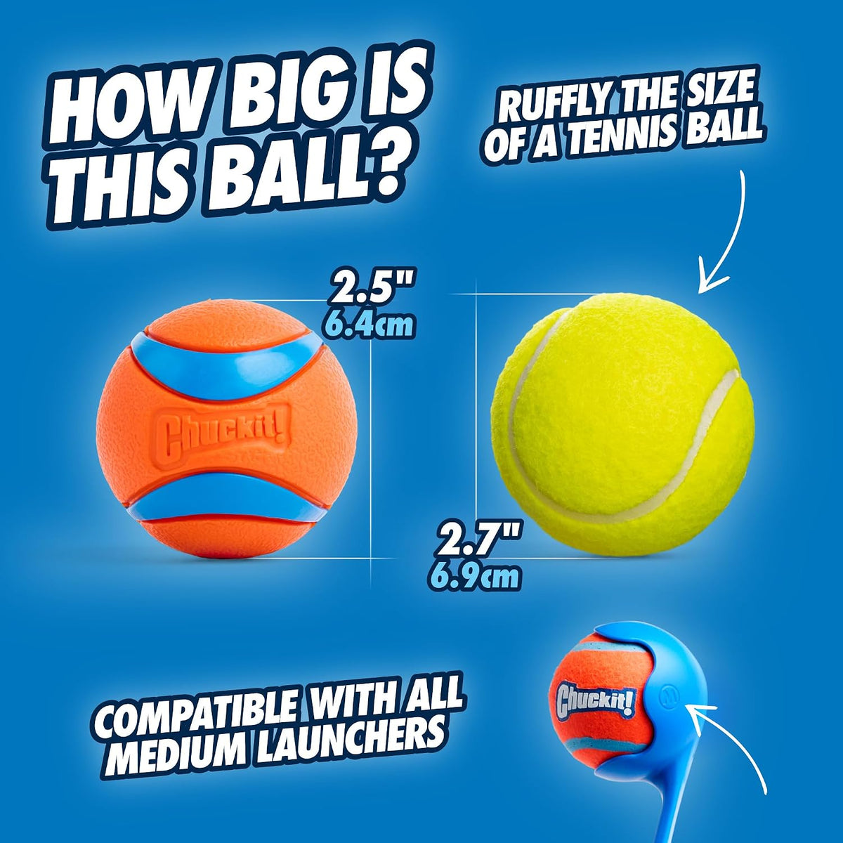 Chuckit Ultra Ball durable rubber dog ball 2.5 inch