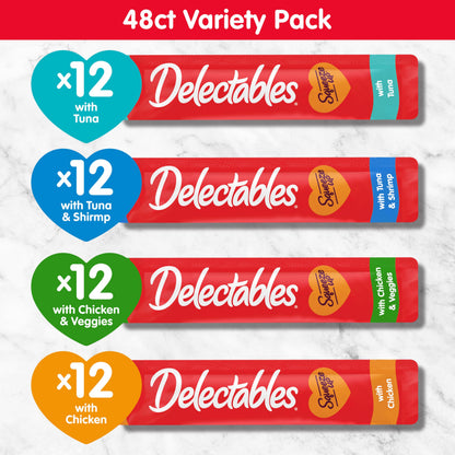 Hartz Delectables Squeeze Up Lickable Cat Treats – Variety Pack, 24 Tubes