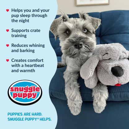 Snuggle Puppy Heartbeat Toy – Calming Comfort Plush for Medium Dogs, Cream