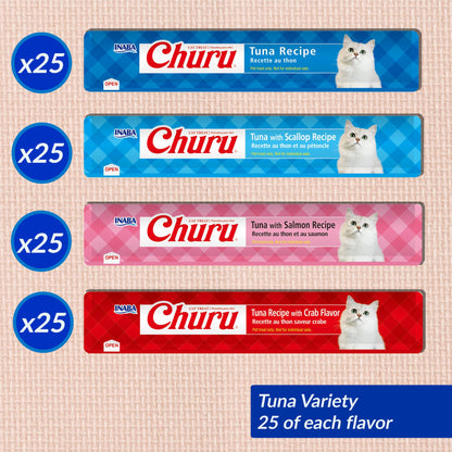 INABA Churu Chicken Lickable Cat Treats with Vitamin E, 120 Tubes