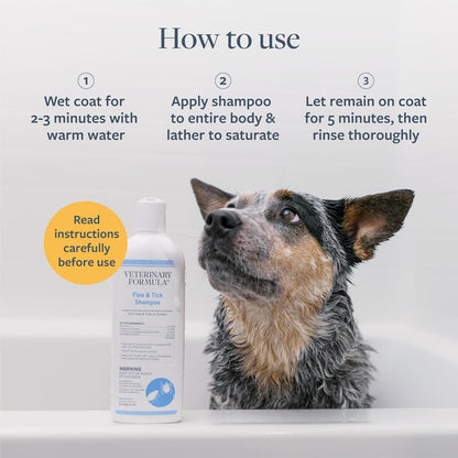 Veterinary Formula Flea & Tick Shampoo for Dogs and Cats, 16 oz