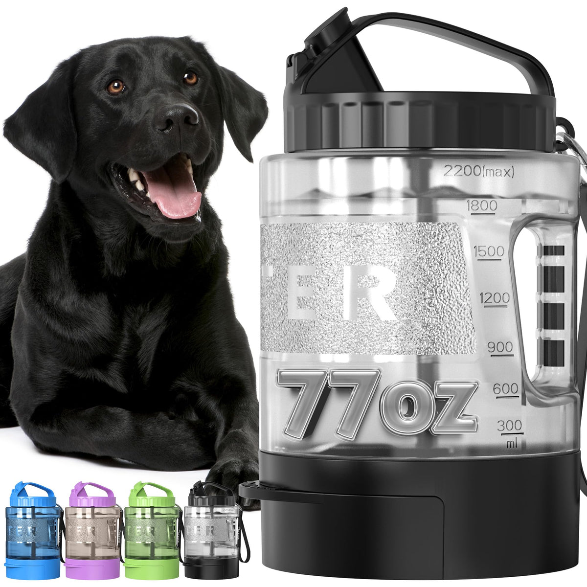 lesotc leak-proof dog water dispenser for hiking