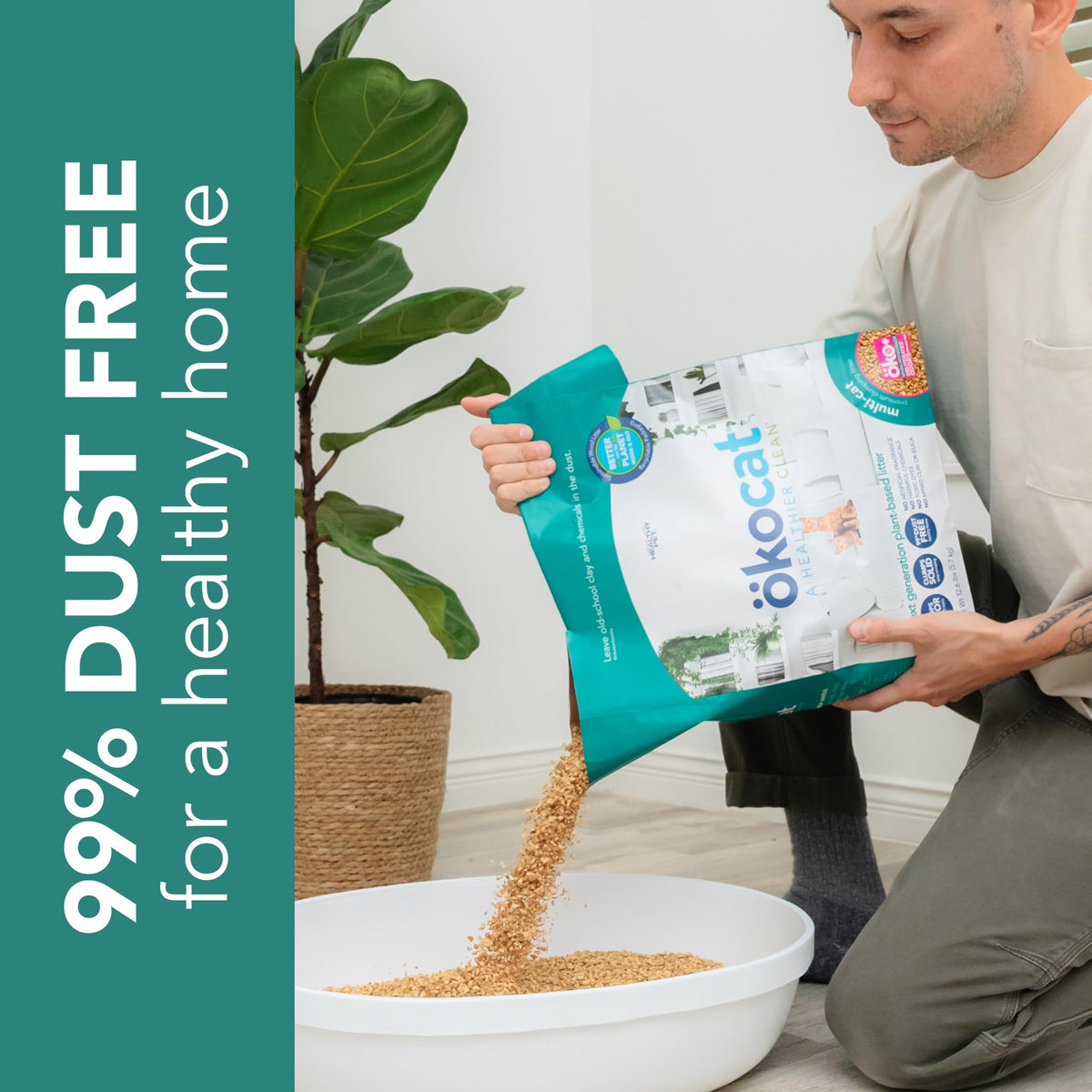 ökocat Low-Tracking Natural Wood Clumping Cat Litter, 14 lb