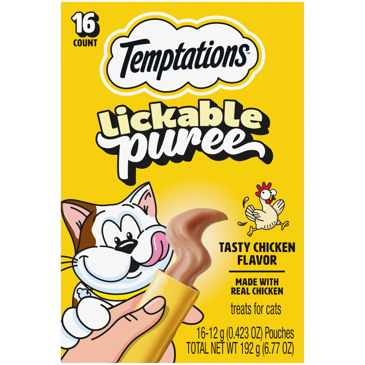 Temptations Creamy Purée Lickable Cat Treats – Seafood Variety, 48 Count