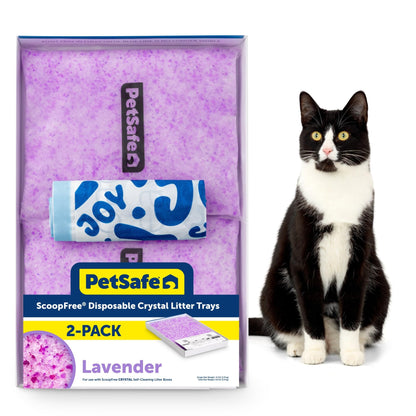 PetSafe ScoopFree Lavender Crystal Disposable Cat Litter Trays, 4-Pack