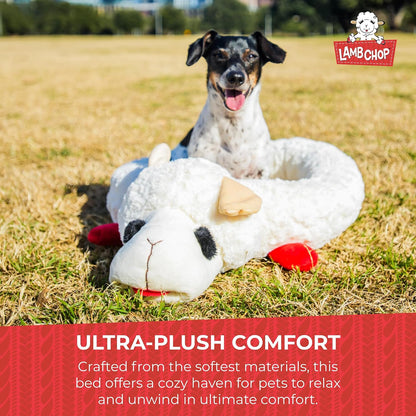Multipet Holiday Lamb Chop – 10.5" Plush Squeaky Dog Toy with Reindeer Antlers