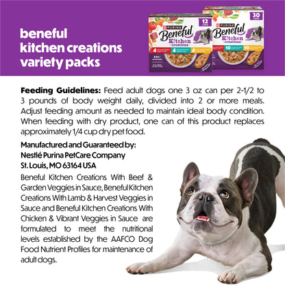 Purina Beneful Kitchen Creations Lamb Wet Dog Food in Sauce, 12 Cans