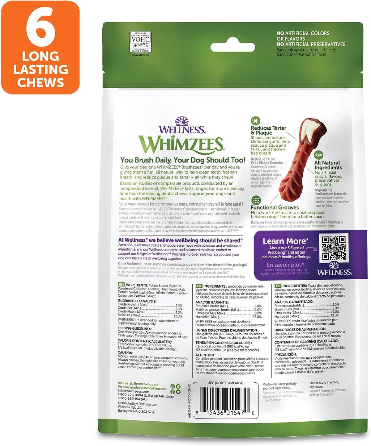 Whimzees Brushzees dental dog chews small 24 count