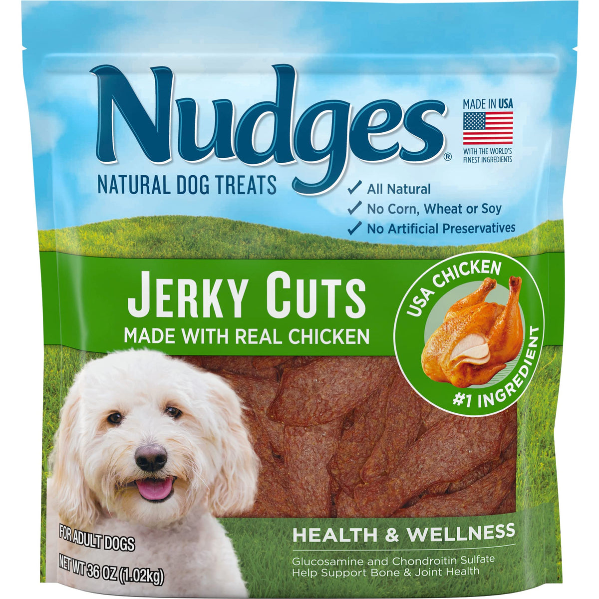 Blue Buffalo Nudges Chicken Jerky Cuts Dog Treats, 16 oz