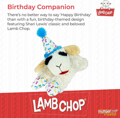 Multipet Holiday Lamb Chop – 10.5" Plush Squeaky Dog Toy with Reindeer Antlers