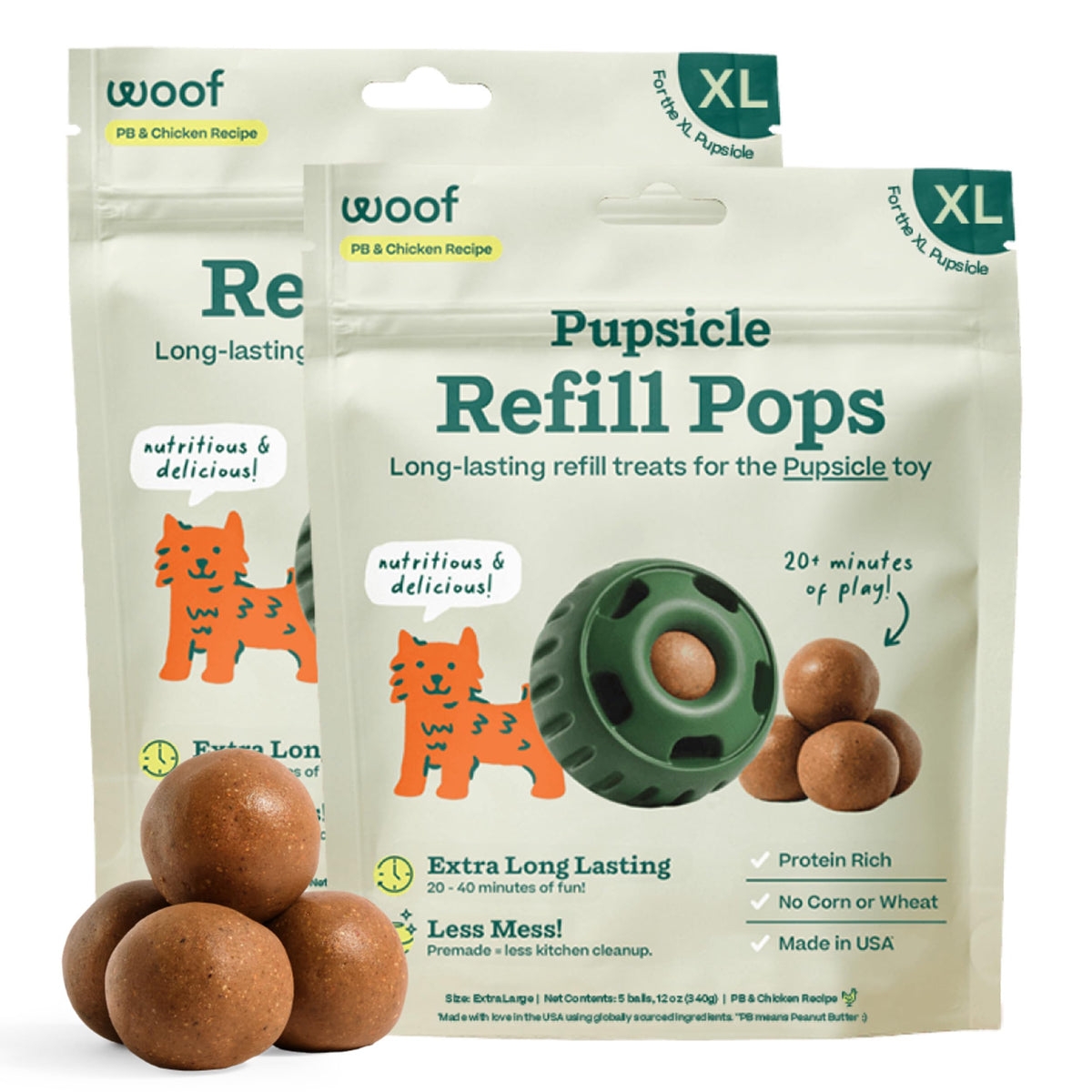 WOOF Pupsicle Refill Pops – detail close-up view