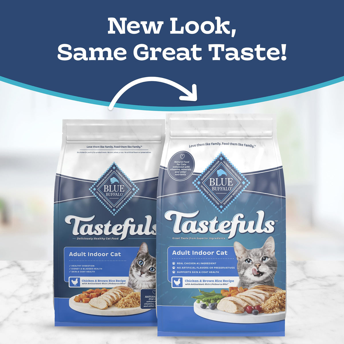 Blue Buffalo Tastefuls Chicken Dry Cat Food for Adult Indoor Cats, 7 lb