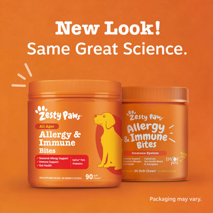 Zesty Paws Peanut Butter Allergy Support Chews for Dogs, 90 Count