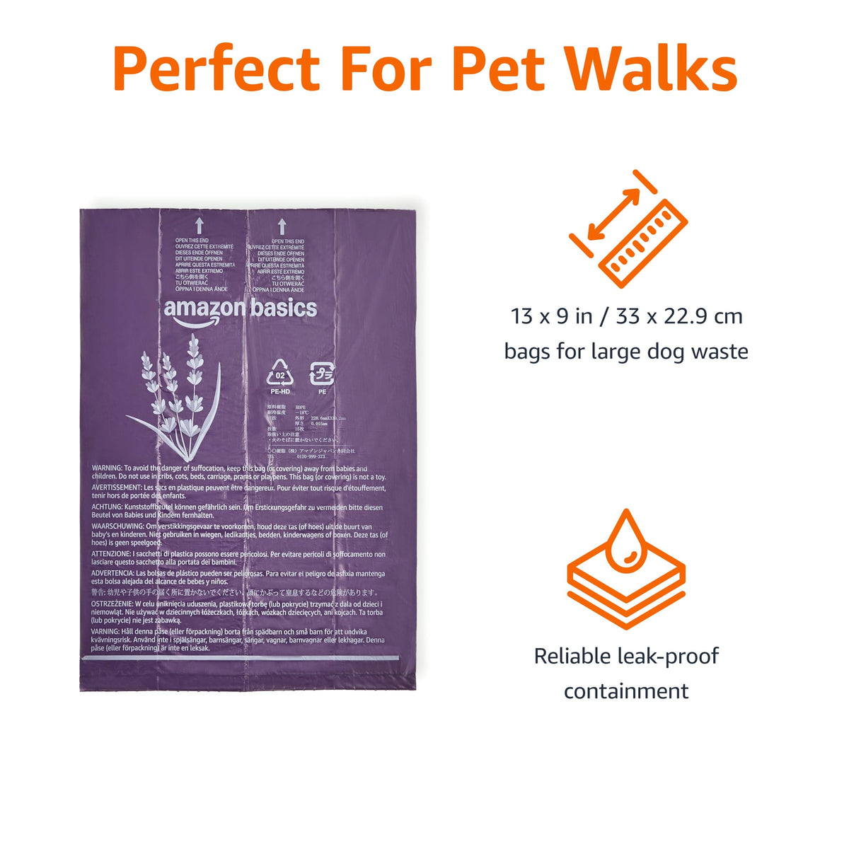 Amazon Basics Leak-Proof Dog Poop Bags with Dispenser, 900 Count