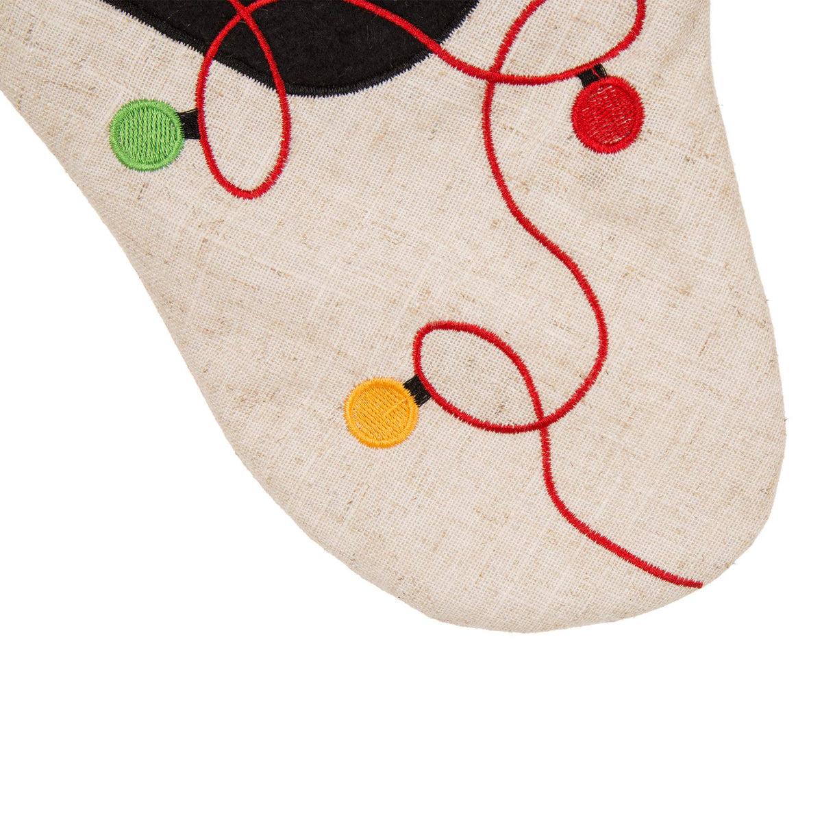 Glitzhome LED Christmas Stockings – 21" Embroidered Linen Stockings, 2-Pack