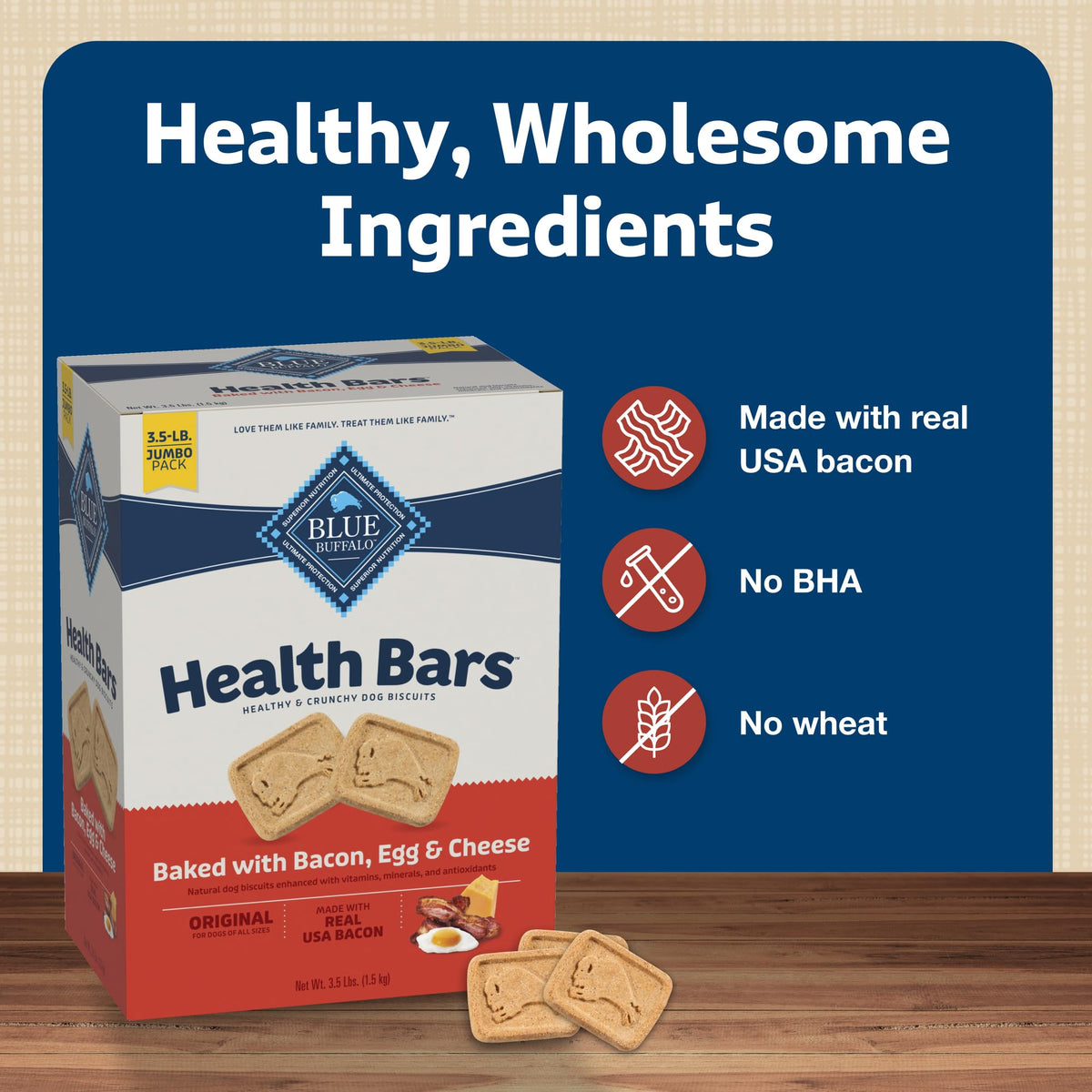 Blue Buffalo Health Bars Apple & Yogurt Dog Biscuits, 3.5 lb