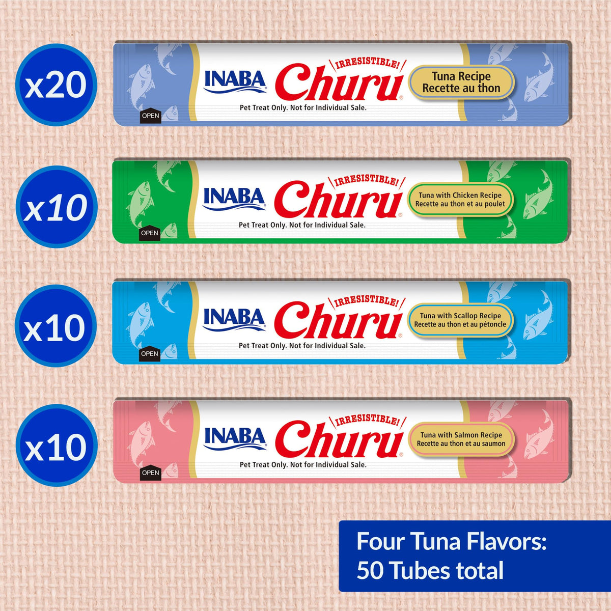 INABA Churu Lickable Cat Treats – Chicken Variety, 20 Tubes