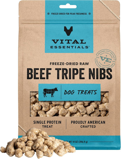 Vital Essentials Freeze-Dried Beef Tripe Nibs Dog Treats, 14 oz