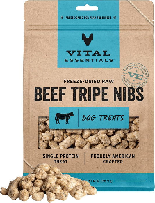 Vital Essentials Freeze-Dried Beef Tripe Nibs Dog Treats, 14 oz