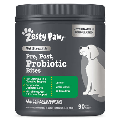 Zesty Paws Pumpkin Probiotic Soft Chews for Dogs, 90 Count