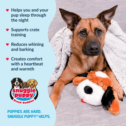 Snuggle Puppy Heartbeat Toy – Calming Comfort Plush for Medium Dogs, Cream