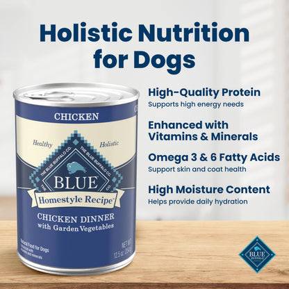 Blue Buffalo Homestyle Recipe Wet Dog Food Variety Pack, 6 Count