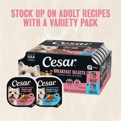 Cesar Meaty Selects Classic Loaf in Sauce Wet Dog Food, 36 Trays