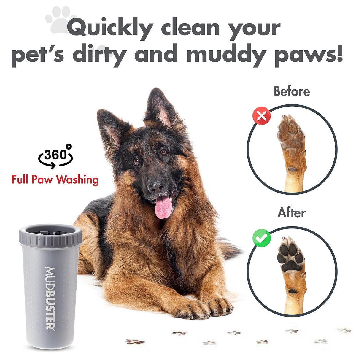 Dexas MudBuster paw washer for muddy paws