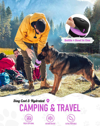 lesotc leak-proof dog water dispenser for hiking