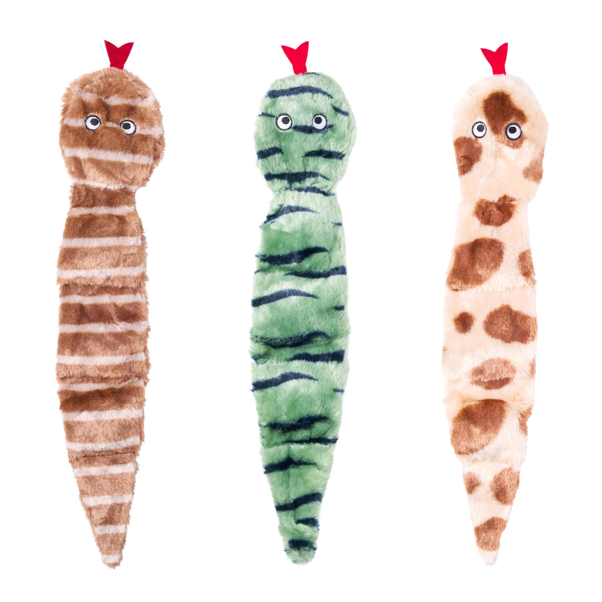 ZippyPaws Skinny Peltz 3-pack plush dog toys for tugging and fetching