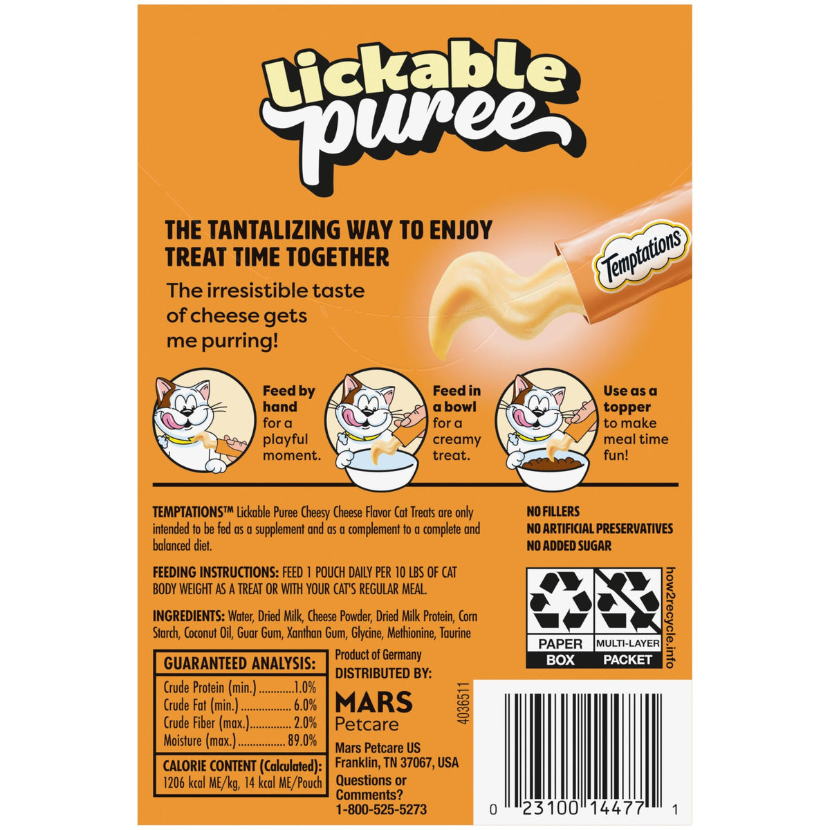Temptations Creamy Purée Lickable Cat Treats – Seafood Variety, 48 Count