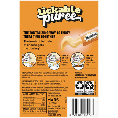 Temptations Creamy Purée Lickable Cat Treats – Seafood Variety, 48 Count