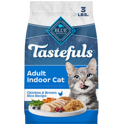 Blue Buffalo Tastefuls Chicken Dry Cat Food for Adult Indoor Cats, 7 lb