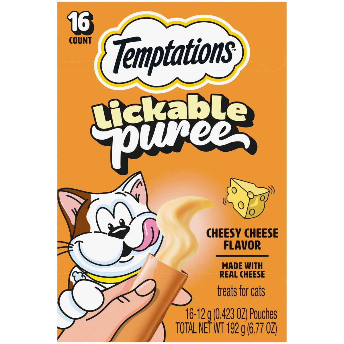 Temptations Creamy Purée Lickable Cat Treats – Seafood Variety, 48 Count