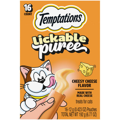 Temptations Creamy Purée Lickable Cat Treats – Seafood Variety, 48 Count