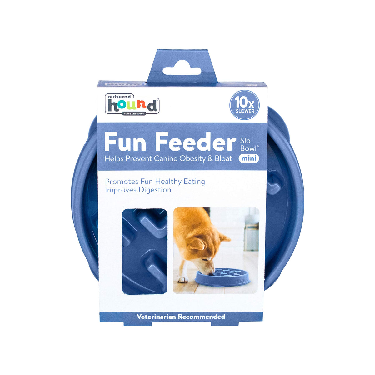 Outward Hound Fun Feeder Slo Bowl – Slow Feeder Dog Bowl, Blue (8.8 in)