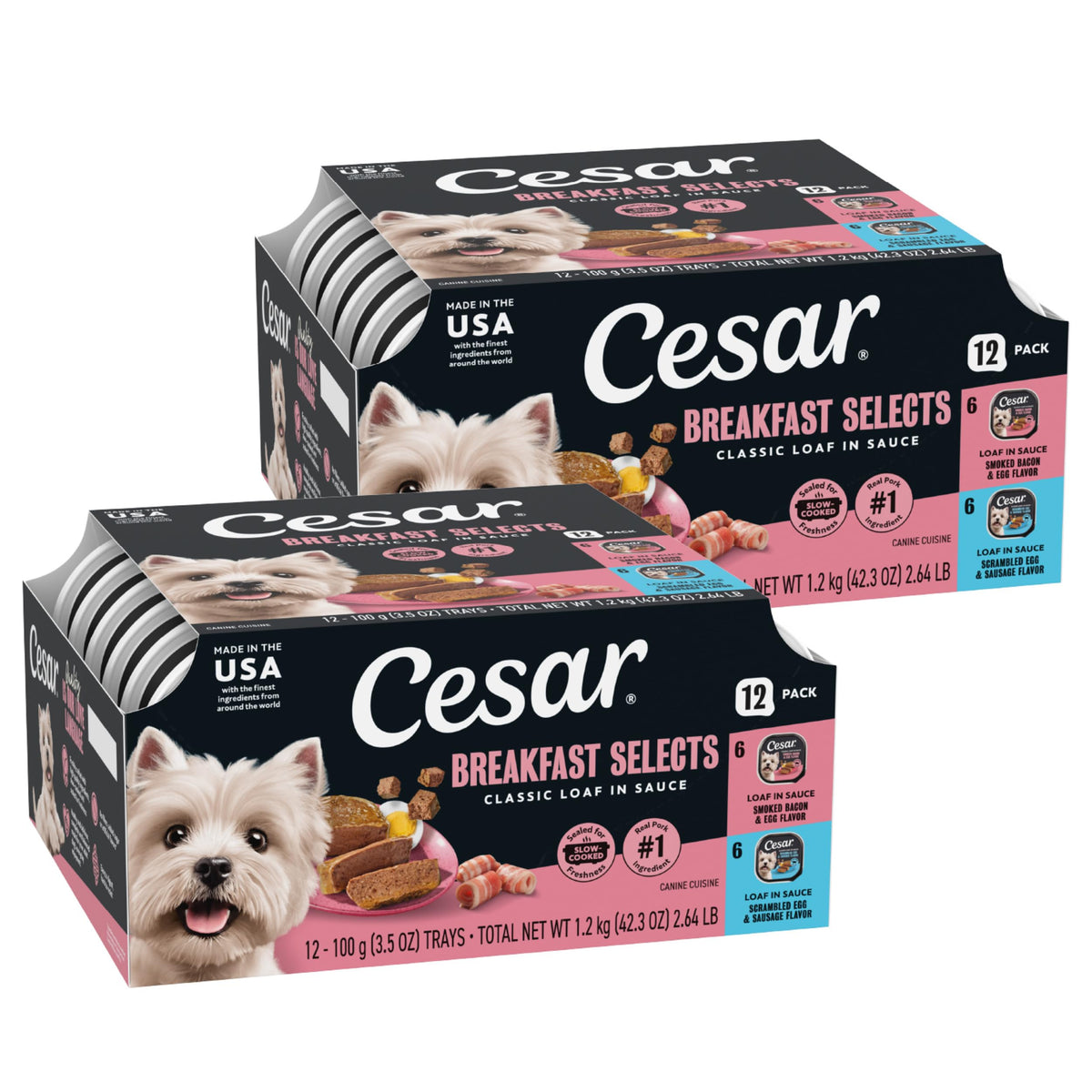 Cesar Meaty Selects Classic Loaf in Sauce Wet Dog Food, 36 Trays