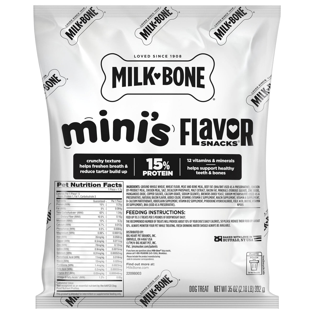 Milk-Bone Flavor Snacks Mini Dog Biscuits, 36 oz