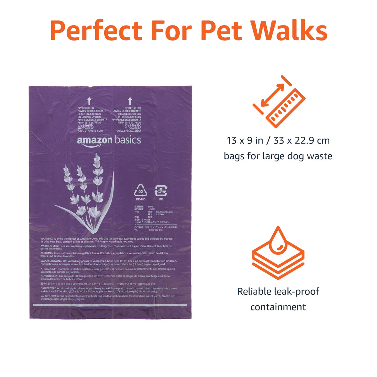 Amazon Basics Leak-Proof Dog Poop Bags with Dispenser, 900 Count