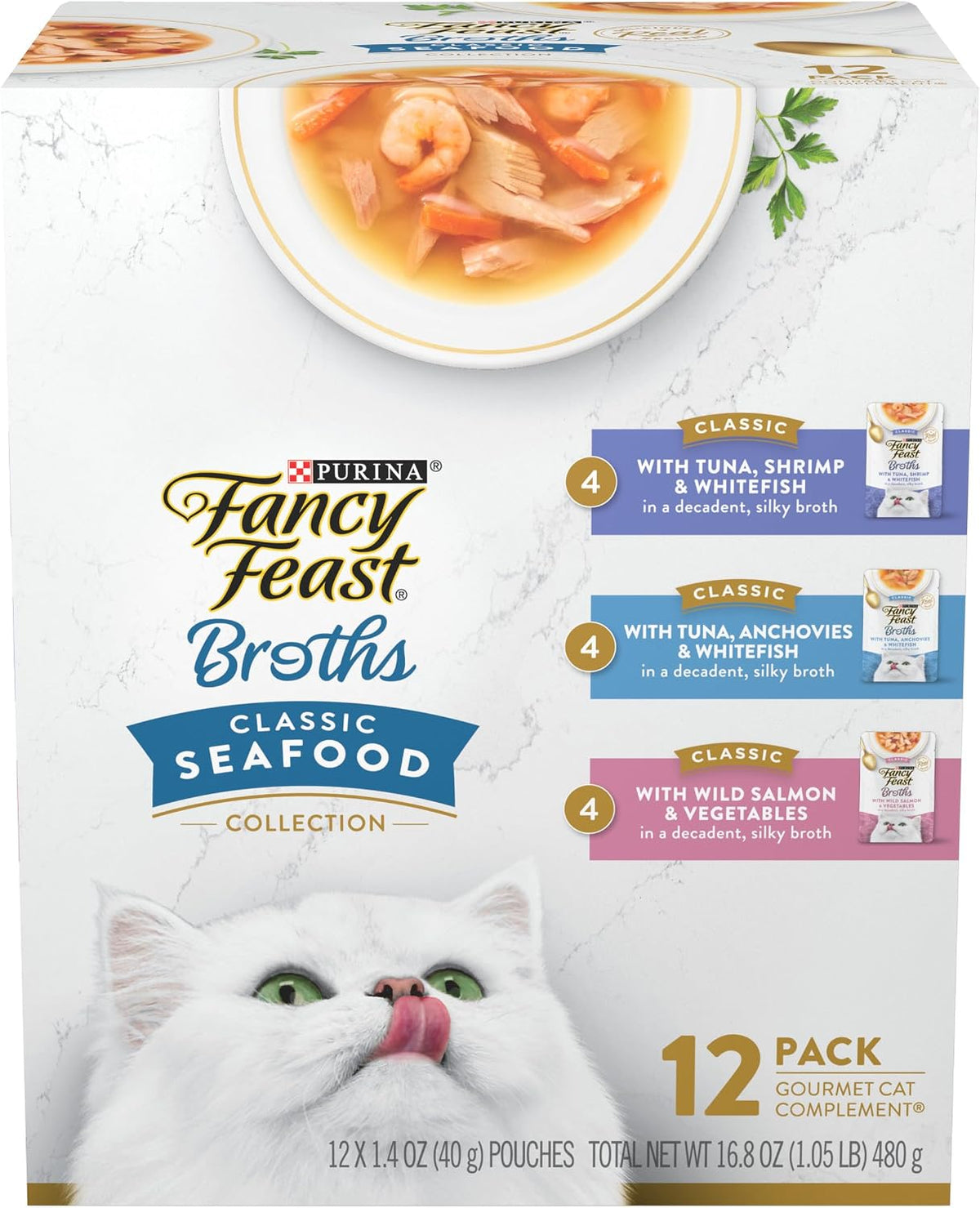 Fancy Feast Broths Seafood – main product view