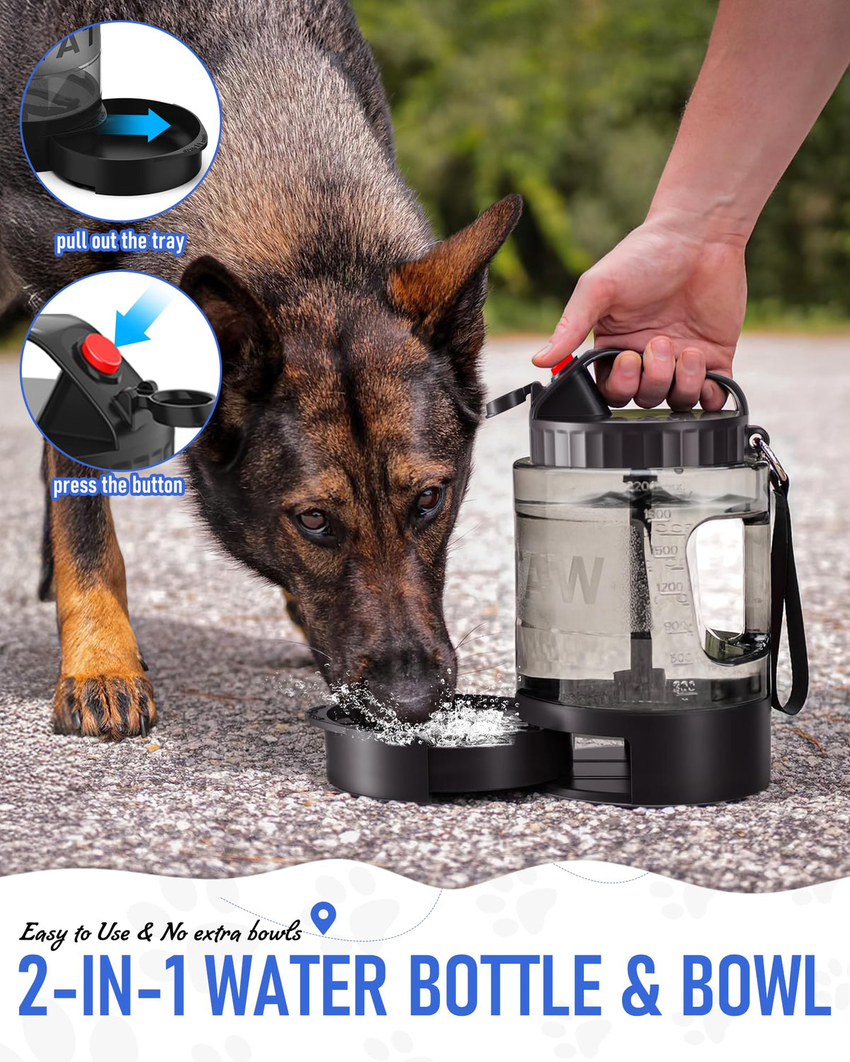 lesotc dog water bottle light blue travel squeeze bottle