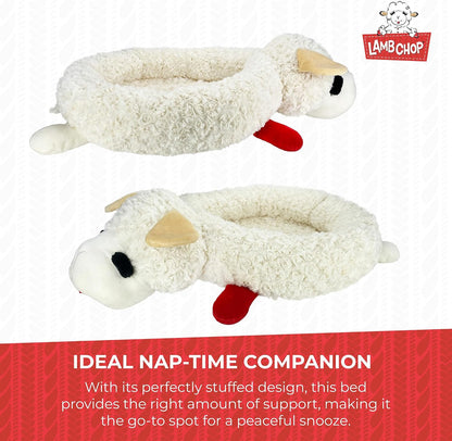 Multipet Holiday Lamb Chop – 10.5" Plush Squeaky Dog Toy with Reindeer Antlers